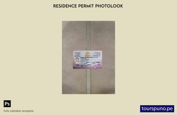 Plantilla FRONTAL lista para imprimir tarjeta de residencia de Irak (Kurdistán)